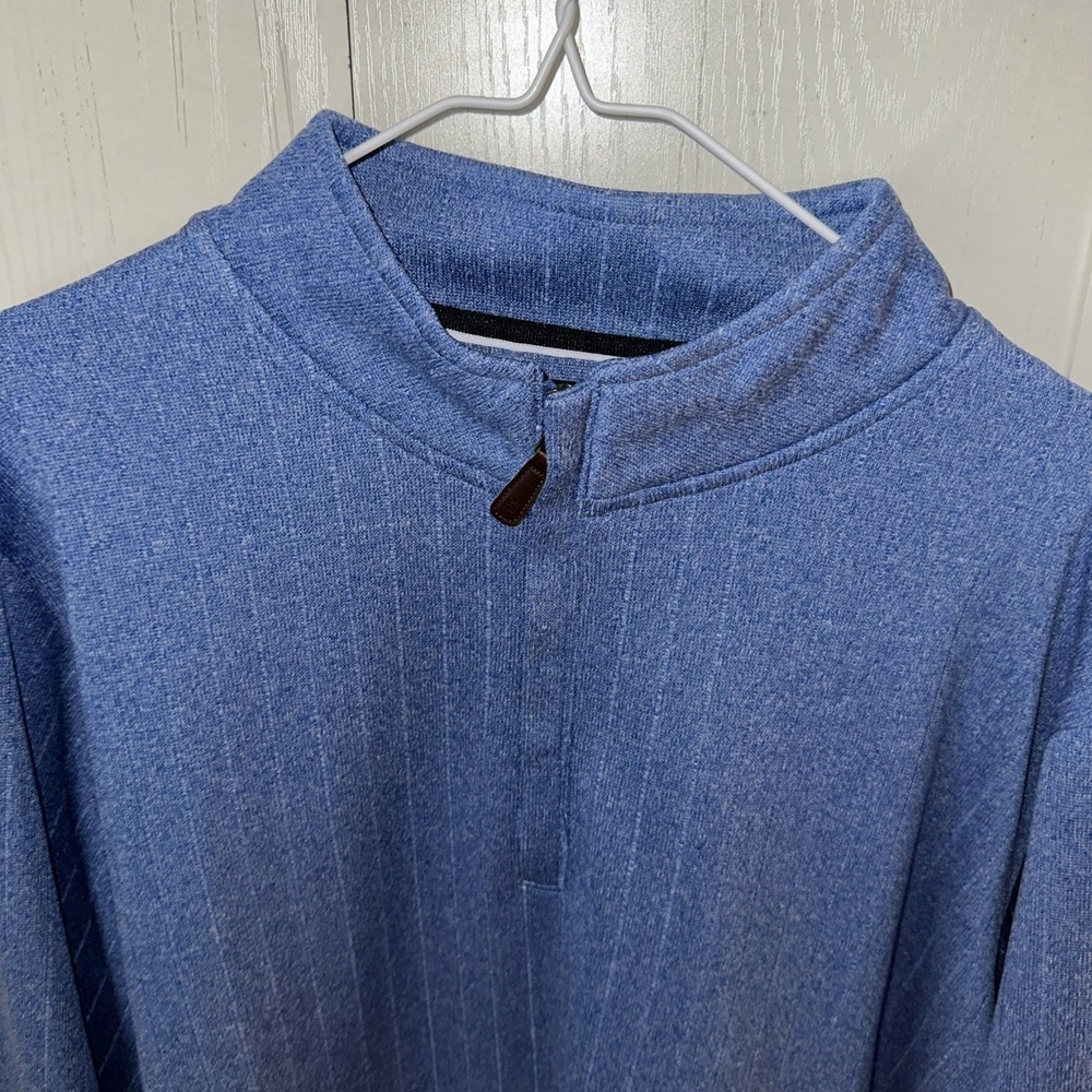 Footjoy FJ 1/4 Zip Pullover Sweater Men s Large Navy Blue Nylon Stretch Golf